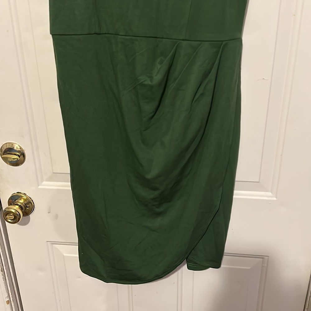 BNWT ZALALUS ZIPPY DARK GREEN SCRUNCHY DRESS - Picture 5 of 7